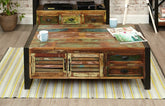 Aspen Reclaimed Wood Industrial 4 drawer Coffee Table 120x70x40cm